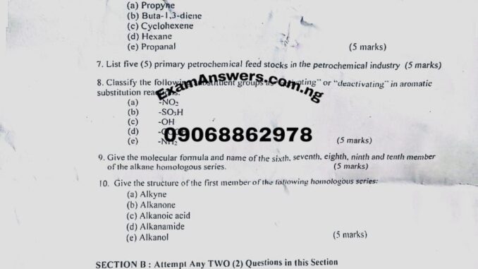 Ijmb Chemistry Paper II Organic